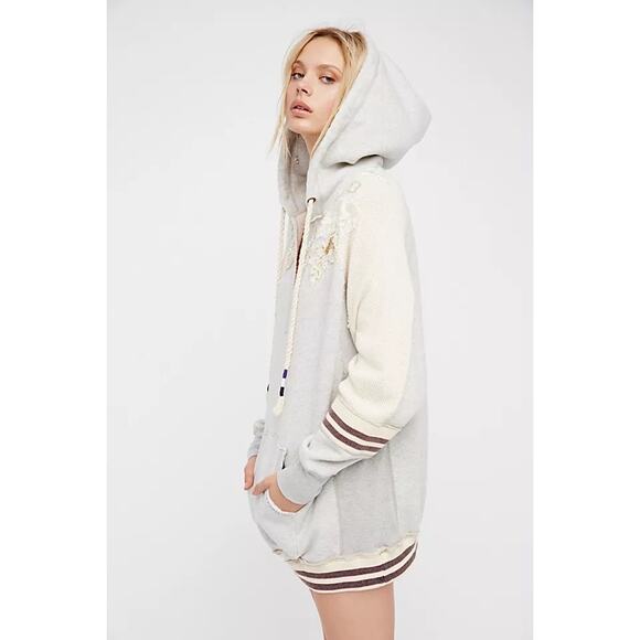 Free People Varsity Embellished Pullover Hoodie - Picture 4 of 8